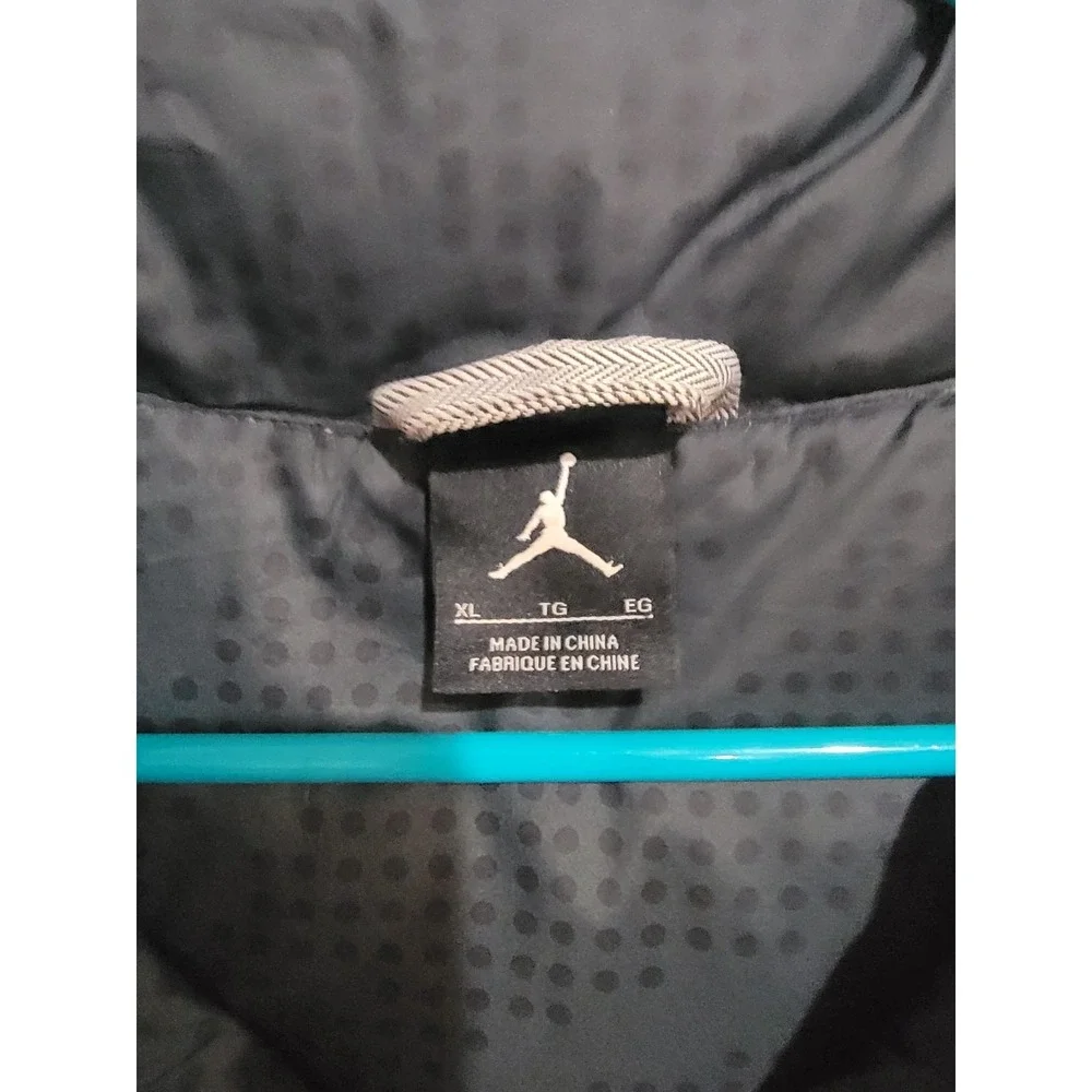 Jordan‎ Brand Nike Men's XL Grey Goose Down Puffer Vest Herringbone 424087-059